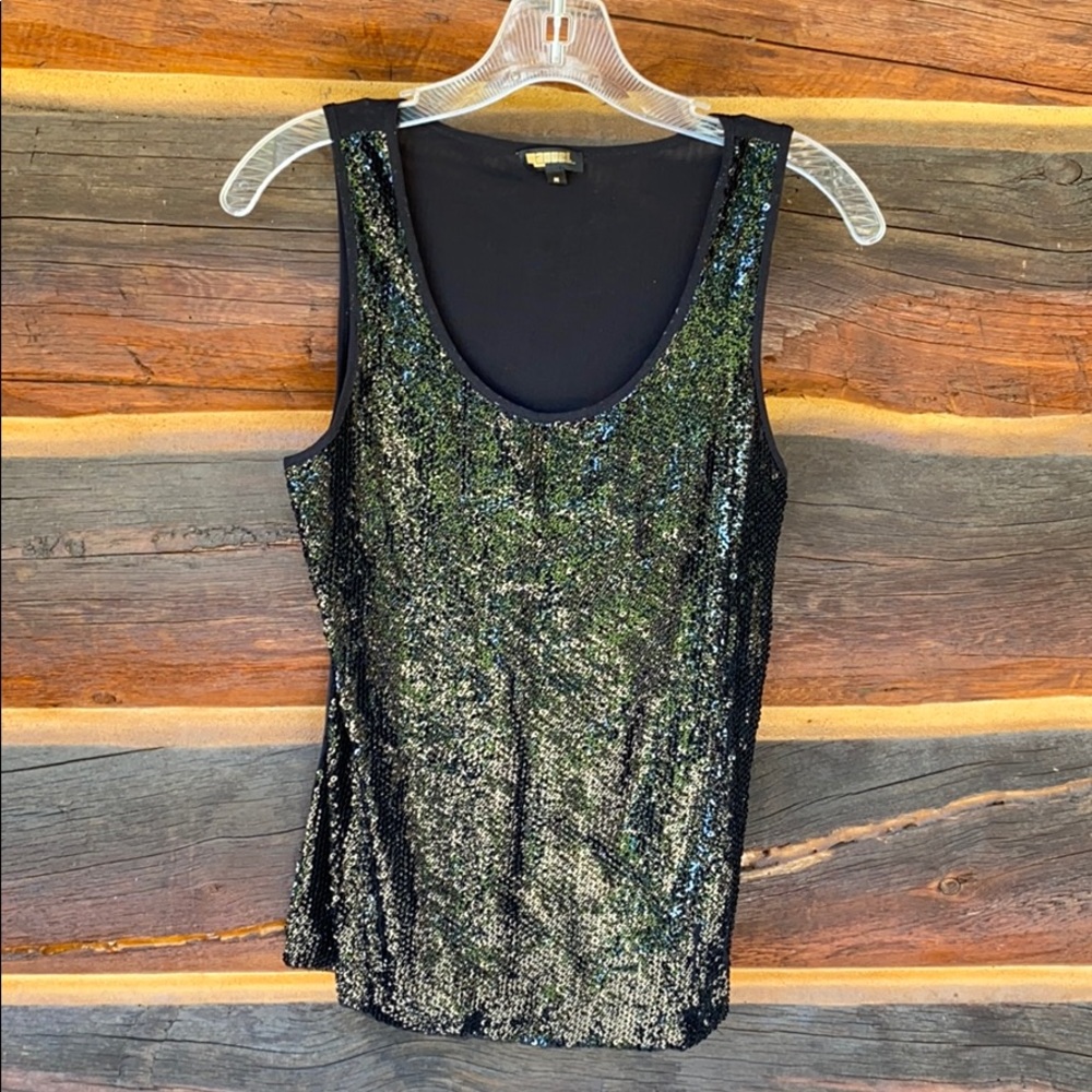 Manuel black sequin tank